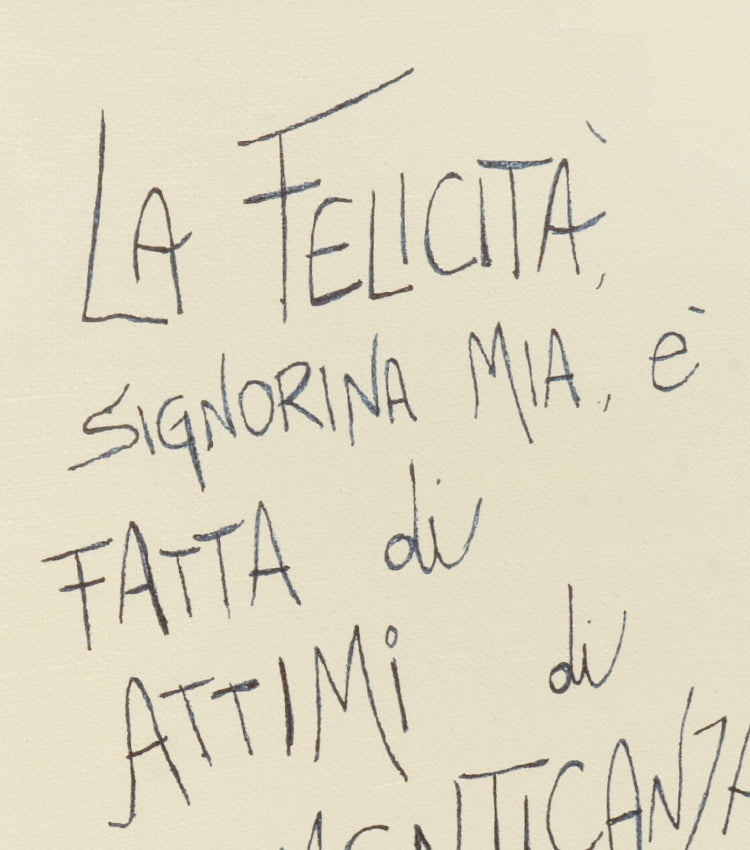 Quadro in tela "LA FELICITA', signorina mia, è FATTA di ATTIMI di DIMENTICANZA"