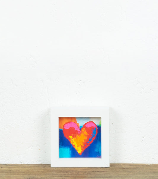 Quadretto-Cornice iCALISTIni "Il Cuore" con sfondo colorato