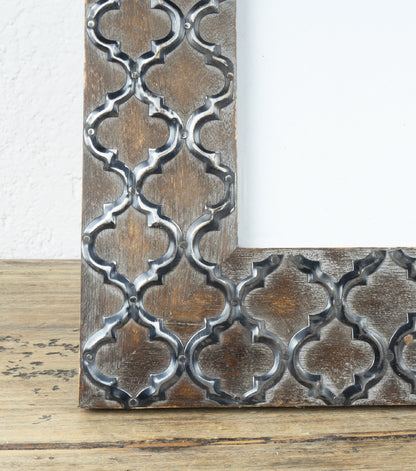 Cornice porta-foto in legno e metallo