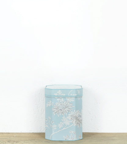 Scatolina con decorazioni floreali in latta grande