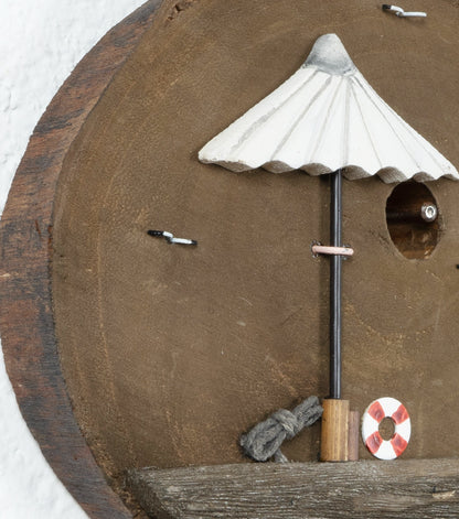 Quadretto con ombrellone in legno