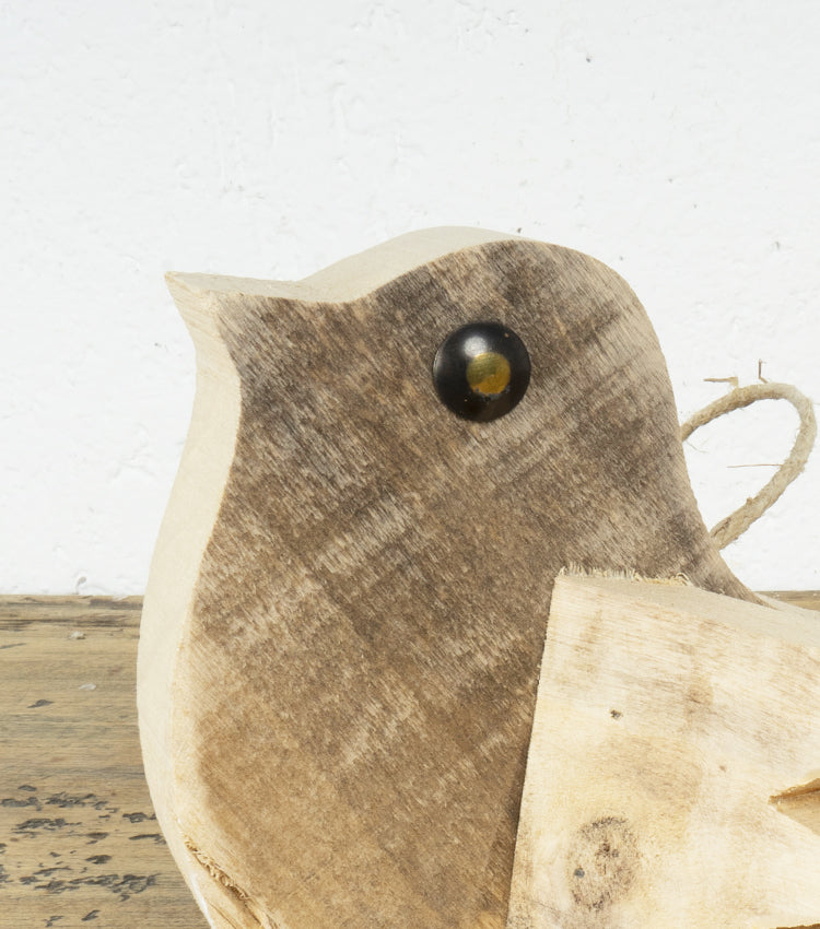 Uccellino in legno e metallo piccolo