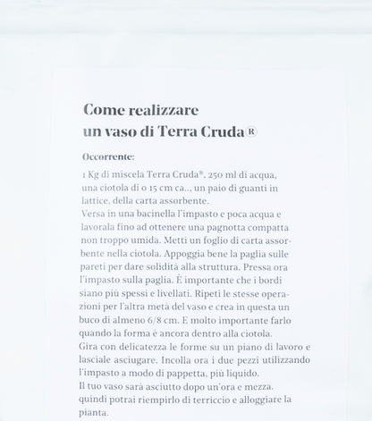 Sacchetto con miscela di materiali naturali della linea "Terra Cruda"